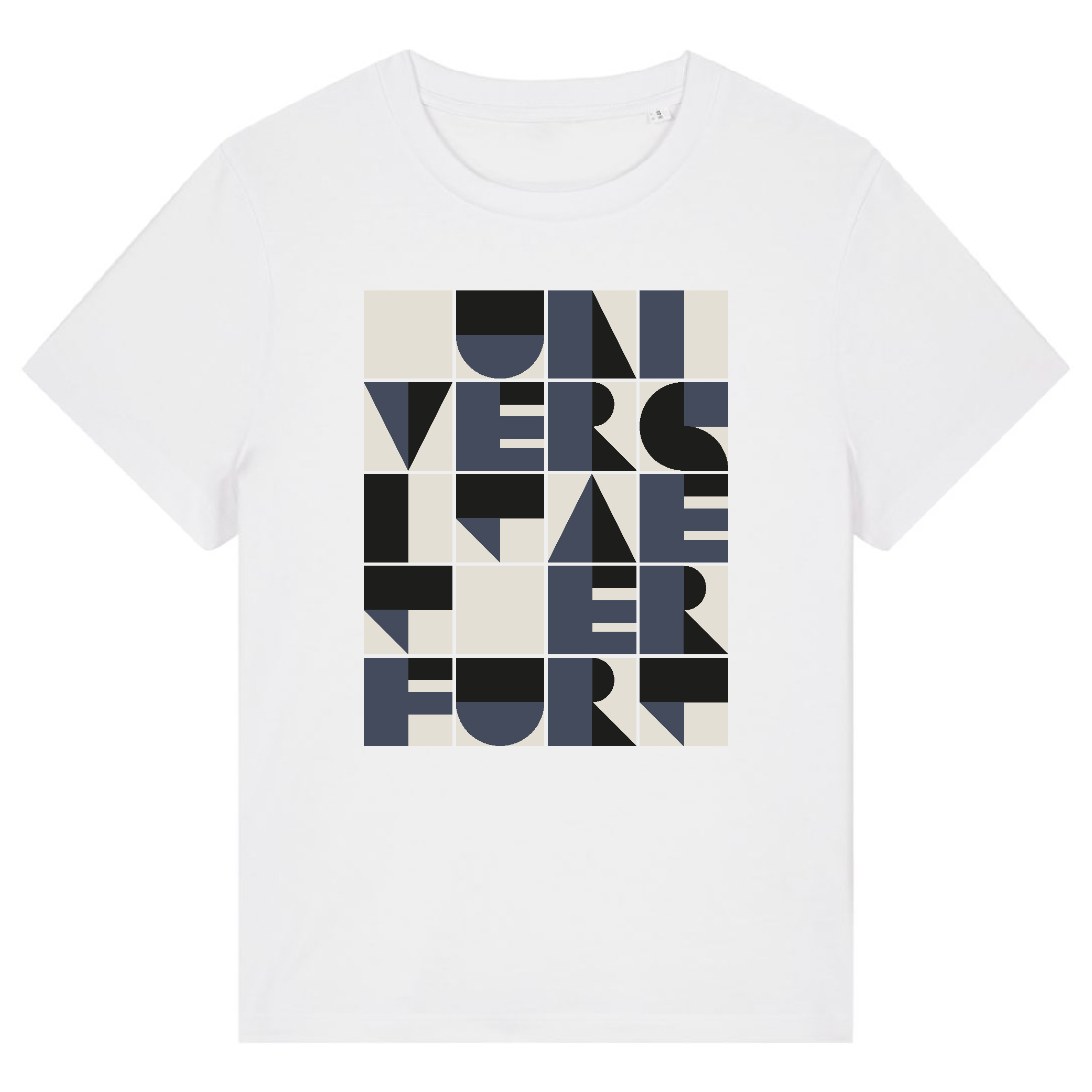 T-Shirt Damen, Schriftzug, weiß