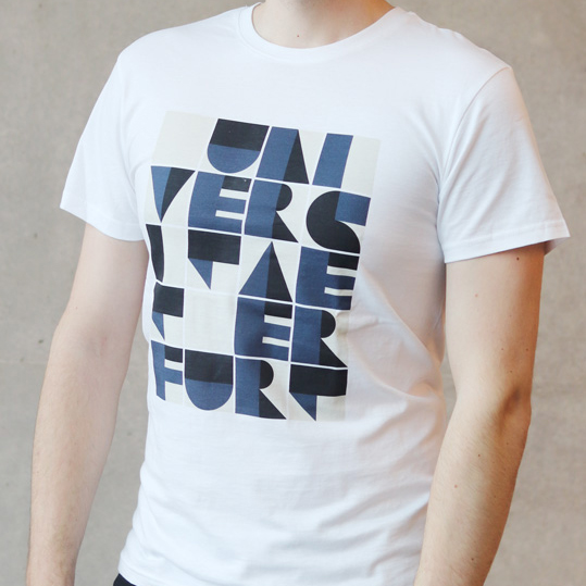 T-Shirt Herren, Schriftzug, weiß